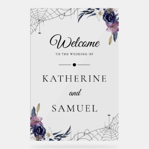 Halloween Wedding Acrylic Welcome Sign