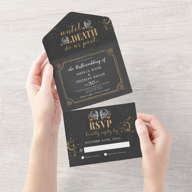 Halloween Wedding All In One Invitation (Tearaway)