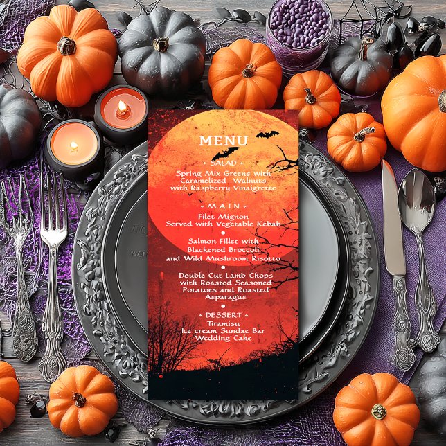 Halloween Wedding Anniversary Birthday Party Menu (Creator Uploaded)