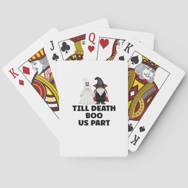 Halloween Wedding Anniversary - Till Death Boo Us  Playing Cards (Back)