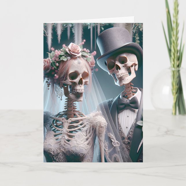 Halloween Wedding Bride and Groom Card (Front)