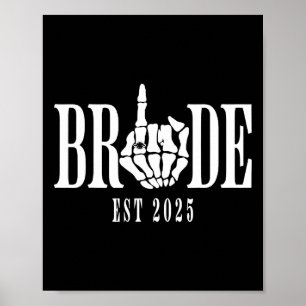 Halloween Wedding Bride Groom Skeleton Chelorette  Poster