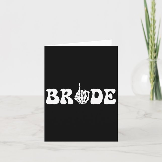 Halloween Wedding Bride Groom Skeleton Couple Matc Card (Front)