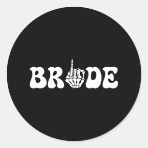 Halloween Wedding Bride Groom Skeleton Couple Matc Classic Round Sticker