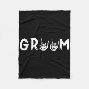 Halloween Wedding Bride Groom Skeleton Till Death Fleece Blanket