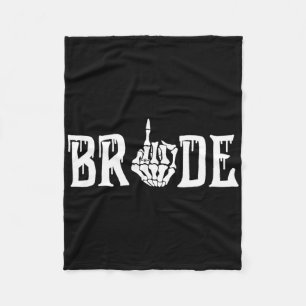 Halloween Wedding Bride Groom Skeleton Till Death Fleece Blanket