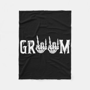 Halloween Wedding Bride Groom Skeleton Till Death Fleece Blanket