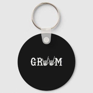 Halloween Wedding Bride Groom Skeleton Till Death Key Ring
