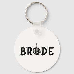 Halloween Wedding Bride Groom Skeleton Till Death  Key Ring