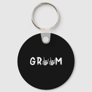 Halloween Wedding Bride Groom Skeleton Till Death Key Ring