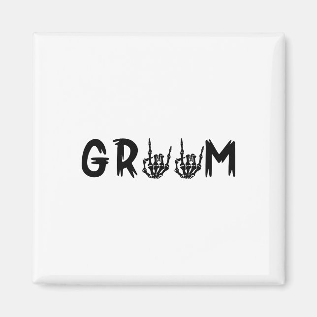 Halloween Wedding Bride Groom Skeleton Till Death  Magnet (Front)