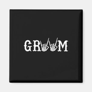 Halloween Wedding Bride Groom Skeleton Till Death Magnet