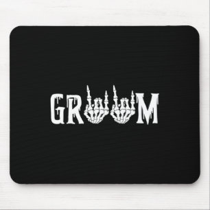 Halloween Wedding Bride Groom Skeleton Till Death Mouse Mat
