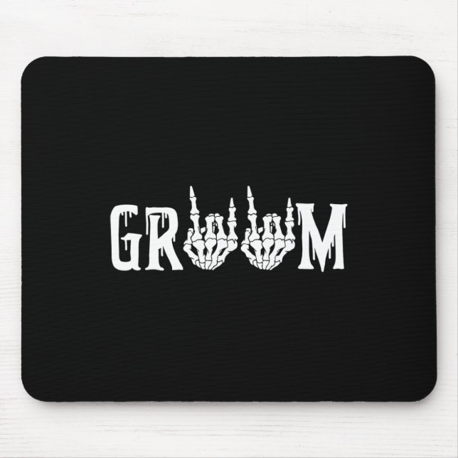 Halloween Wedding Bride Groom Skeleton Till Death  Mouse Mat (Front)