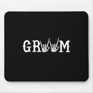 Halloween Wedding Bride Groom Skeleton Till Death Mouse Mat