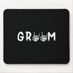 Halloween Wedding Bride Groom Skeleton Till Death Mouse Mat