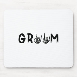 Halloween Wedding Bride Groom Skeleton Till Death Mouse Mat
