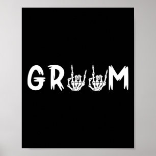 Halloween Wedding Bride Groom Skeleton Till Death Poster
