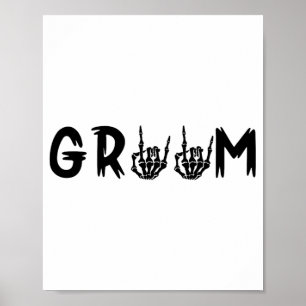 Halloween Wedding Bride Groom Skeleton Till Death Poster
