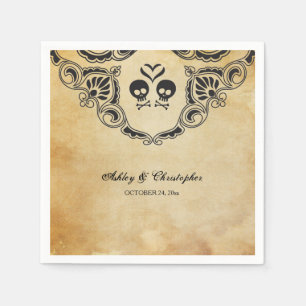 Halloween Wedding Cocktail Napkin - Gothic