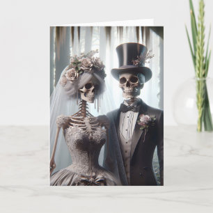 Halloween Wedding Couple In Spooky Forest Card
