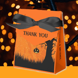 Halloween Wedding Custom Names & Text Scary Tree Favour Box