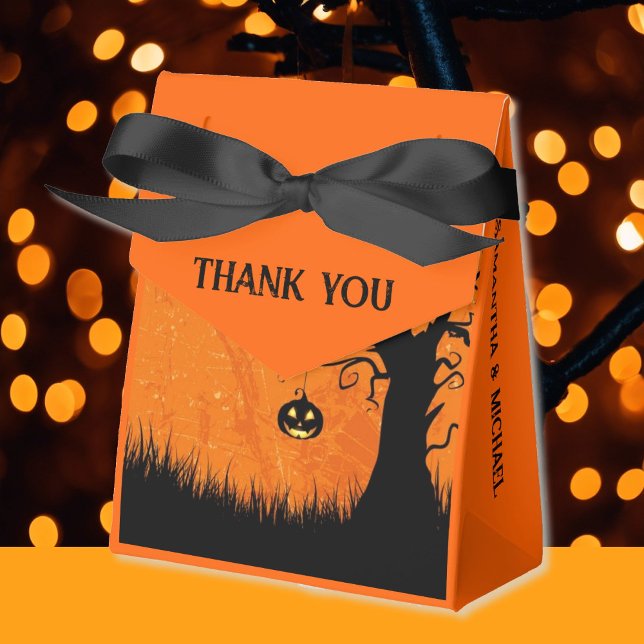 Halloween Wedding Custom Names & Text Scary Tree Favour Box (Creator Uploaded)