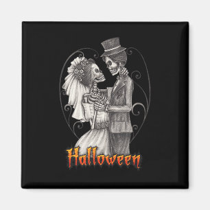 Halloween Wedding Day In October - Bride And Groom Magnet