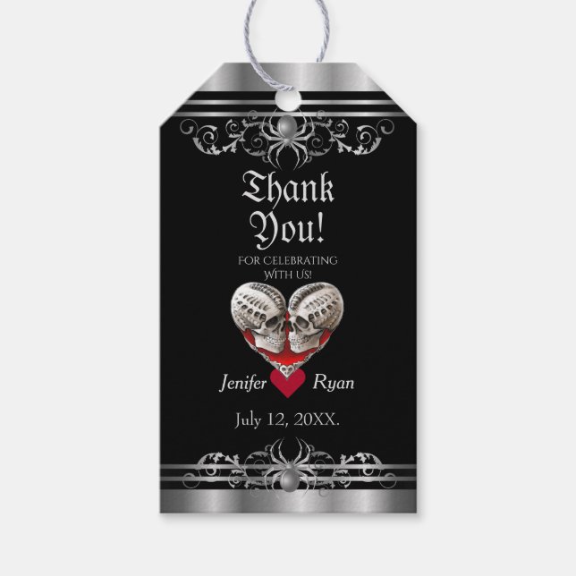 Halloween Wedding Favour Thank You Gift Tag (Front)