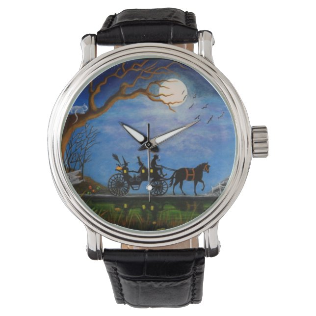 Halloween,wedding,gift,horse,carriage,witch,wizard Watch (Front)