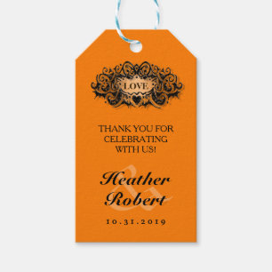 Halloween Wedding Gothic Bold Love Thank You Tag