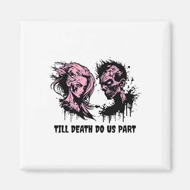 Halloween Wedding Gothic Bride Groom Zombies Till  Magnet (Front)