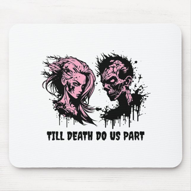 Halloween Wedding Gothic Bride Groom Zombies Till  Mouse Mat (Front)