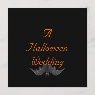 Halloween Wedding - (Hanging Bat) Invitation
