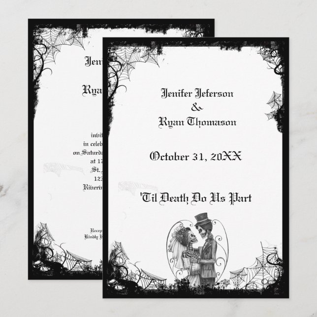 halloween wedding Invitation (Front/Back)