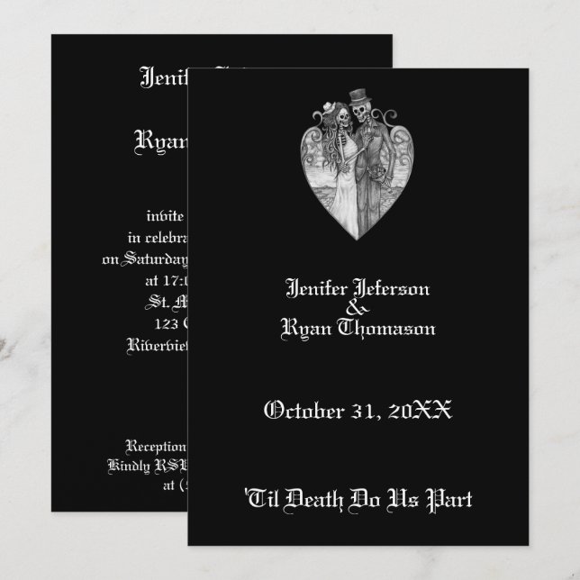 halloween wedding Invitation (Front/Back)