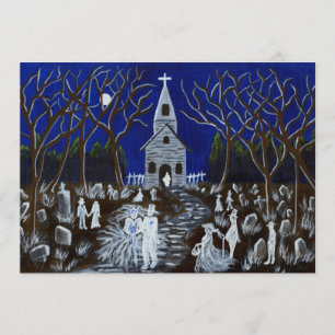 Halloween,wedding,invitation,church,ghosts Invitation