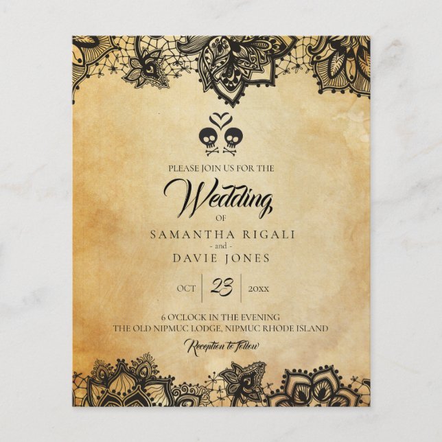 Halloween Wedding Invitations Budget Flyer (Front)