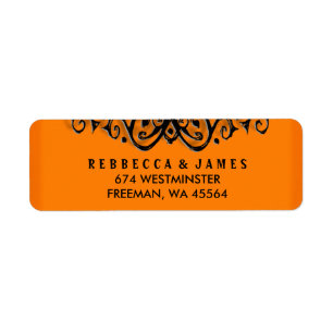 Halloween Wedding Label - Orange & Black