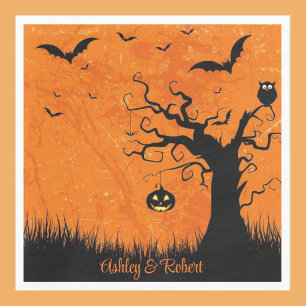 Halloween Wedding Personalise Names Spooky Tree Pa Napkin