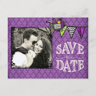 Halloween Wedding Photo Save the Date Announcement Postcard
