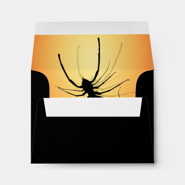 Halloween Wedding RSVP Envelopes Orange Spider (Back (Bottom))