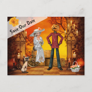 Halloween Wedding Save the Date Announcement Postcard