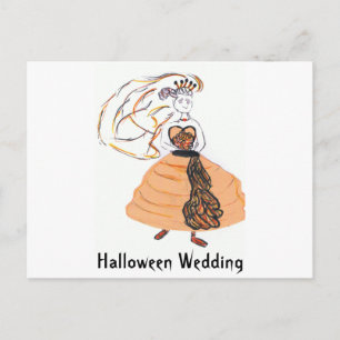 Halloween Wedding/save the date Announcement Postcard