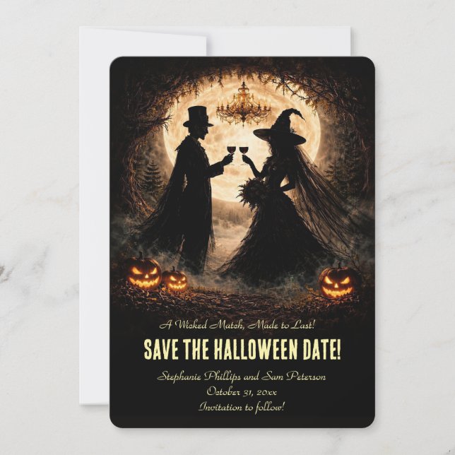 Halloween Wedding Save the Date Cute Invitation (Front)