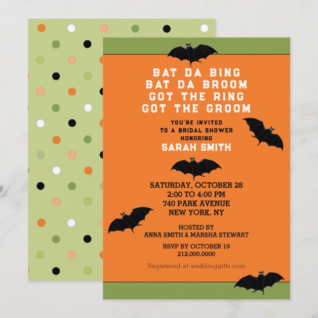 Halloween Wedding Shower Invitation (Front/Back)