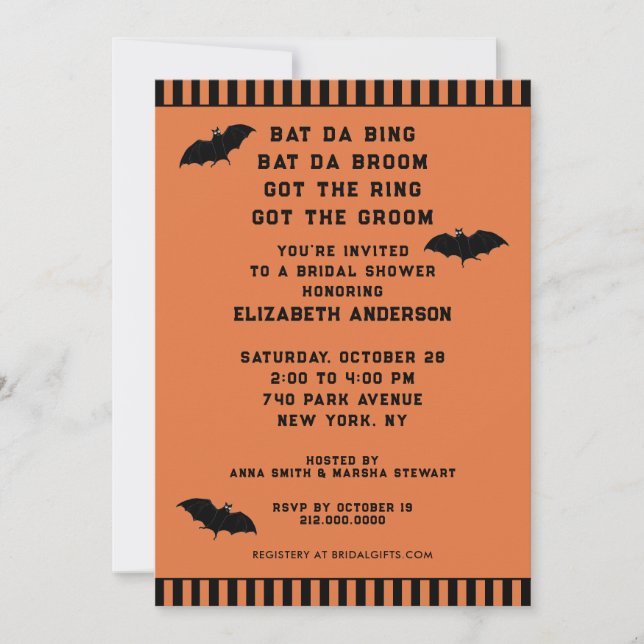 Halloween Wedding Shower Invitation (Front)