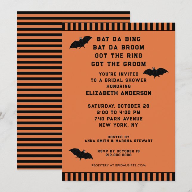 Halloween Wedding Shower Invitation (Front/Back)
