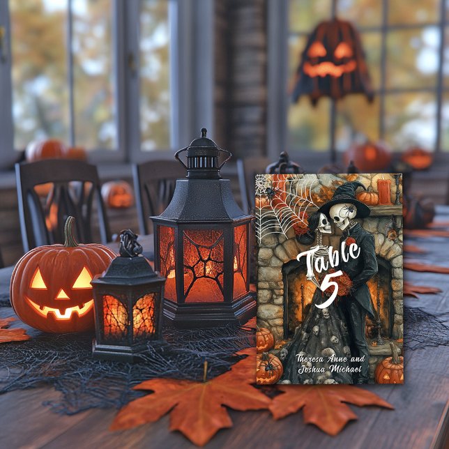  Halloween Wedding Skeletons Black Spiders Bat   Table Number (Creator Uploaded)