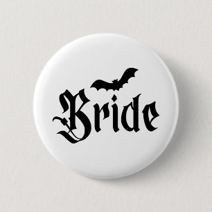 Halloween Wedding Spooky Bride Groom Couple Matchi 6 Cm Round Badge